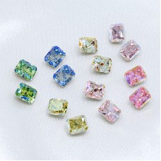 DZ 3118 10*8mm octagon shape effect color crystal fancy stone for nail art